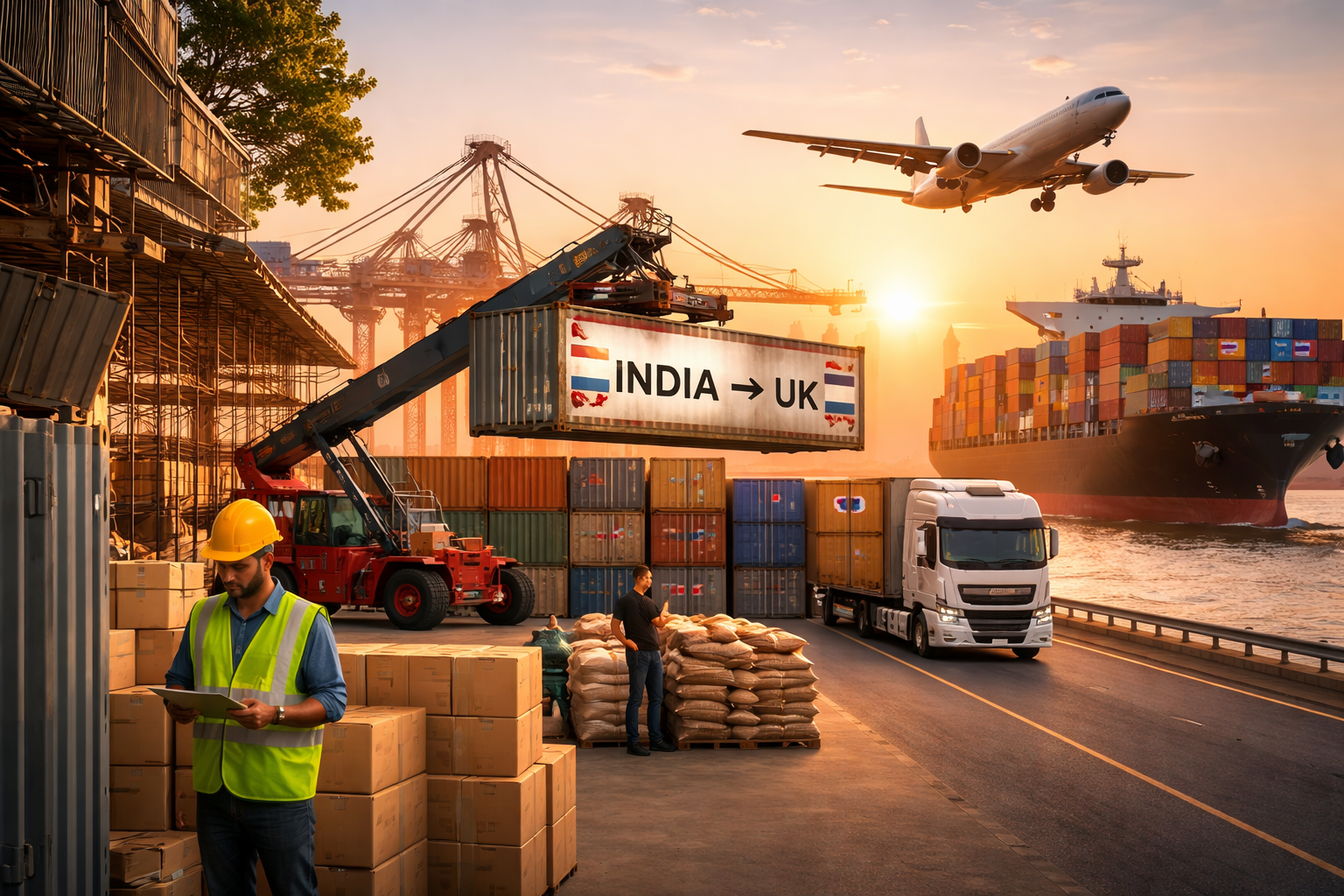 Import export logistics India to UK